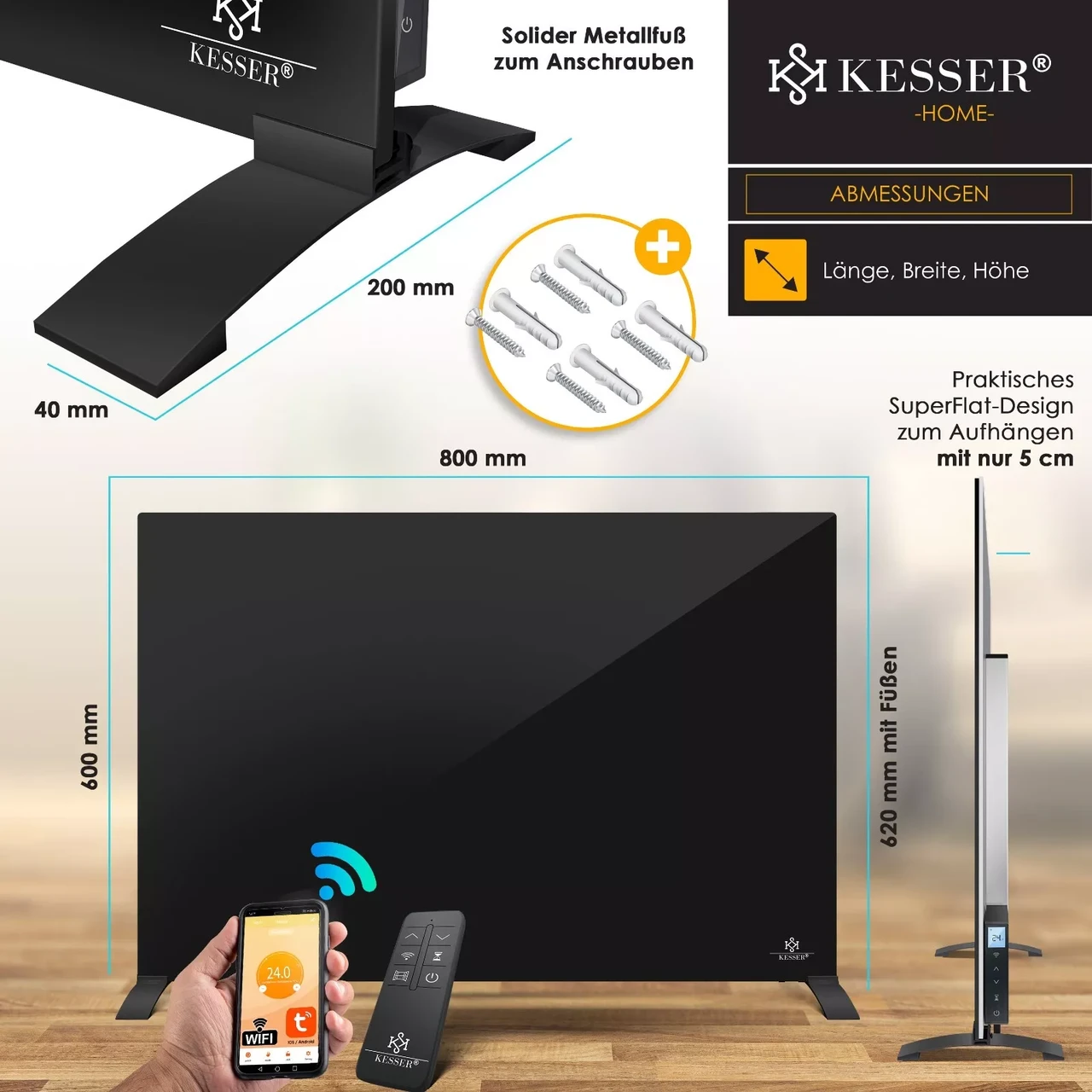 Инфракрасный обогреватель KESSER 50°C 500 Вт (225852401880sc-500) - фото 5 Инфракрасный обогреватель KESSER 50°C 500 Вт (225852401880sc-500) - фото 5