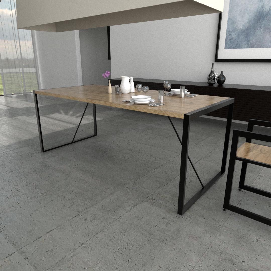 Обеденный стол EcoLoft Ливио DSP-1286-1 в стиле лофт Дуб Аппалачи (30774209)