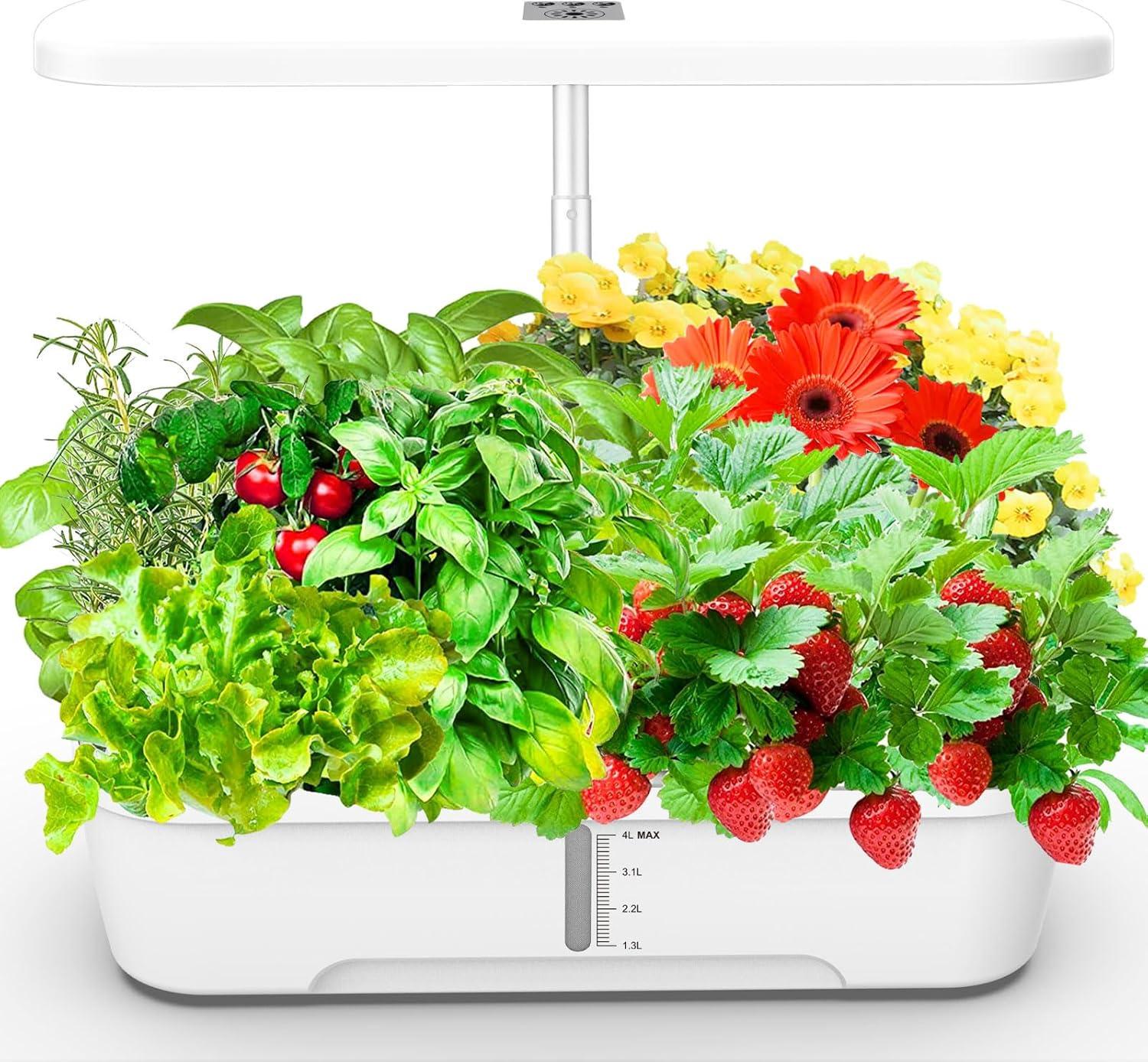 Система гідропонічного вирощування 12-місна GOLUMUP із регульованою висотою та світлодіодним контролем світла з автоматичним таймером 50 см Білий - фото 2