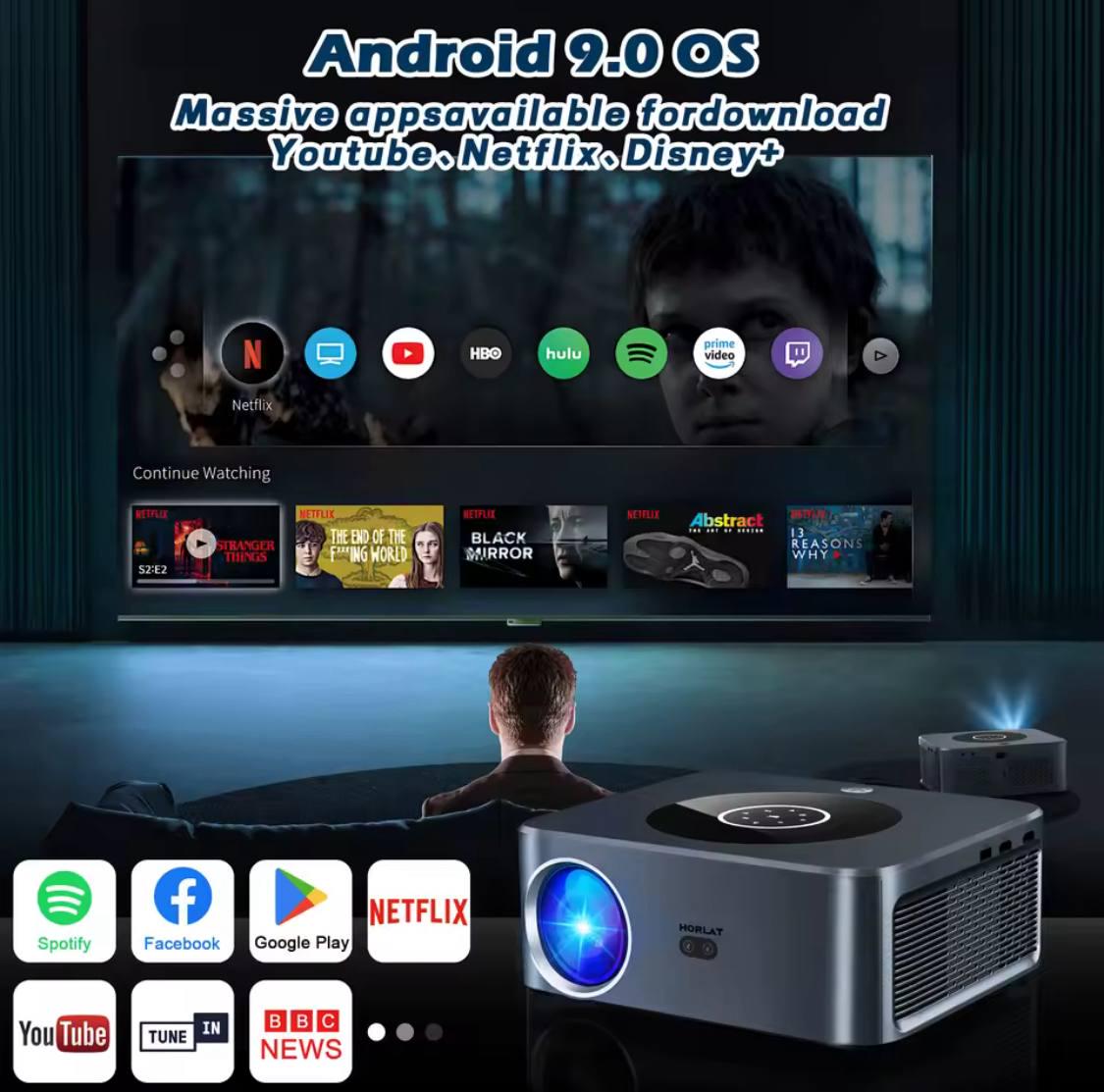 Проектор Horlat 2/64 Android 12 автофокус налаштований додатками - фото 2 Проектор Horlat 2/64 Android 12 автофокус налаштований додатками - фото 2