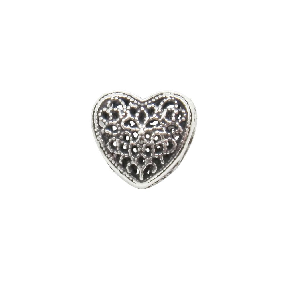 Серебряный шарм Ажурное сердце (1118602520)