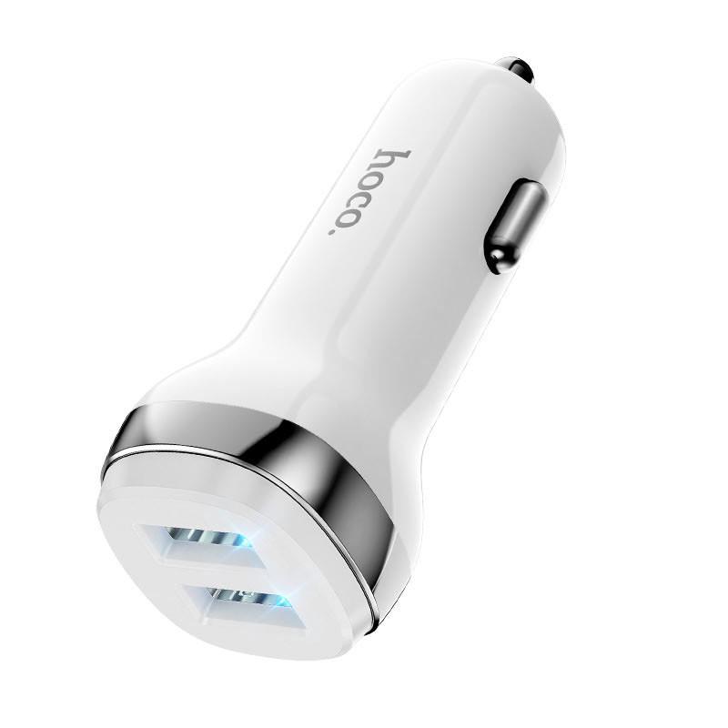 Зарядное устройство автомобильный Hoco Z40 2USB 2,4A Белый (00000055904_1)