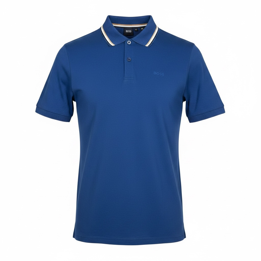 Футболка поло чоловіча BOSS Slim Fit Penrose Striped Collar Polo Shirt М Темно-синій (HB13004.1M)