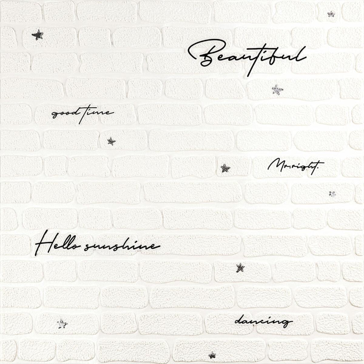 3D-панель стеновая 700х700х4 мм надпись с серебром D (SW-00001980)