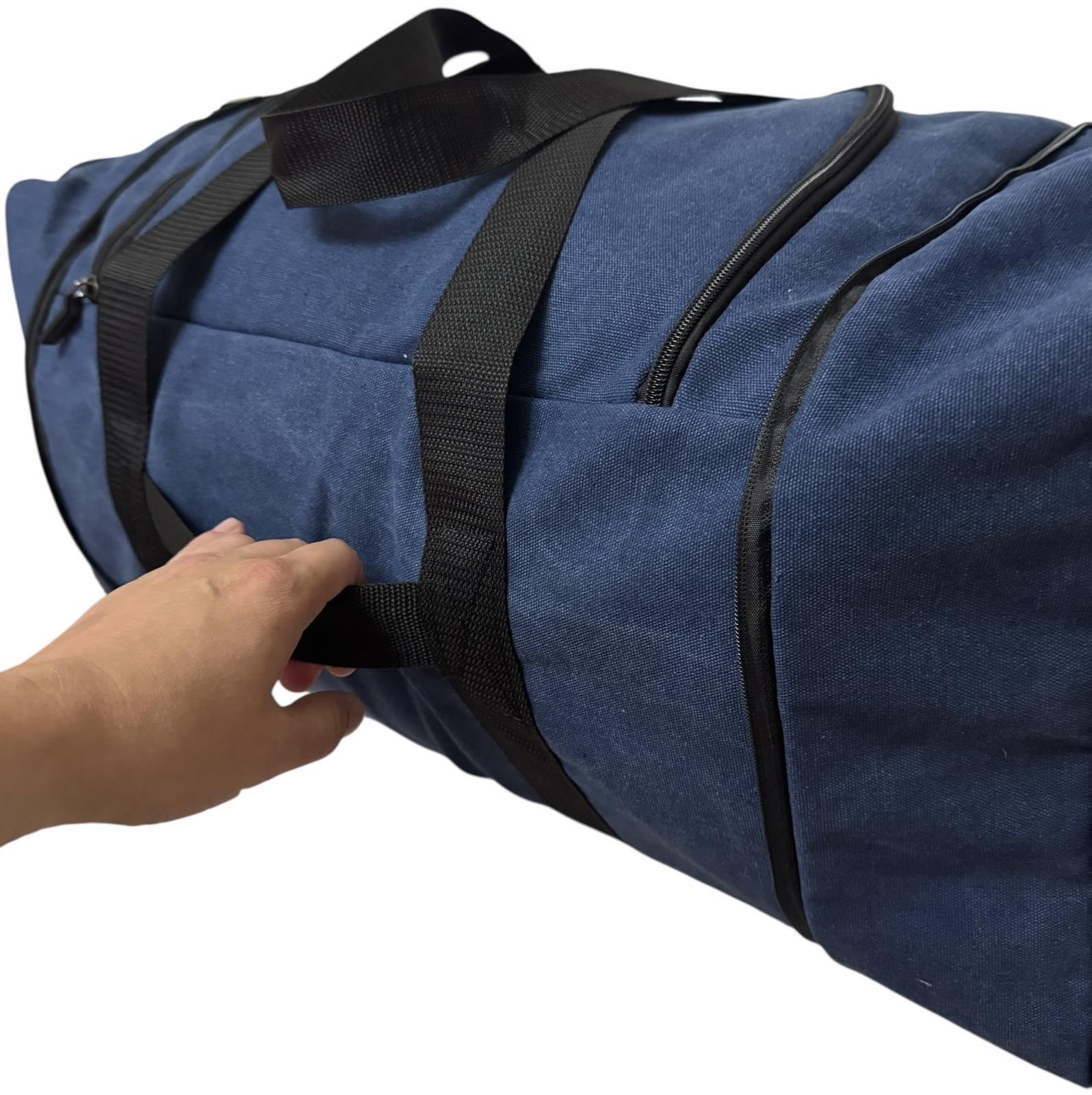 Сумка велика дорожня з кишенею на блискавці 90 л Синій (3370) - фото 3