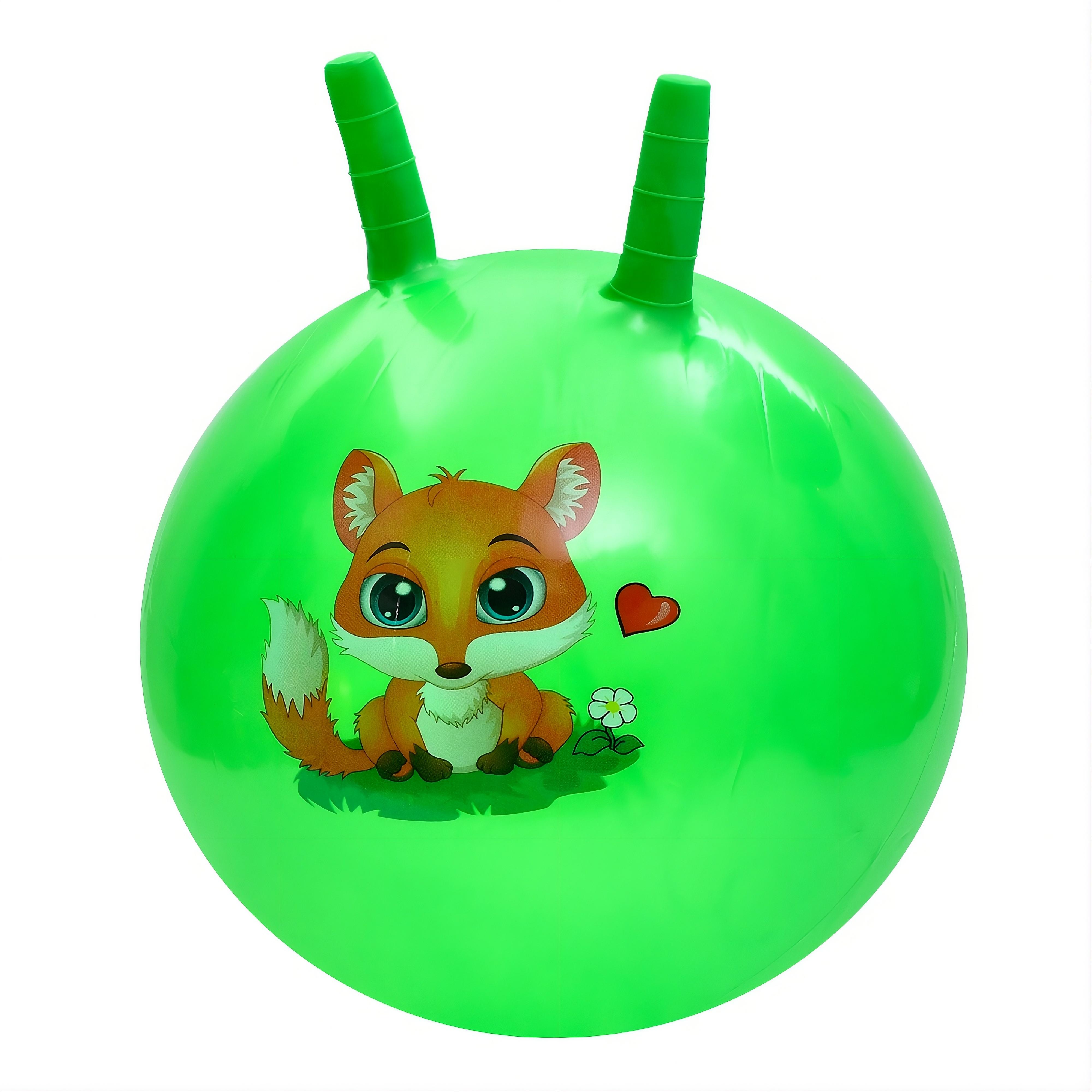 Фитнес-мяч детский MS 4284-7 с рожками 45 см 320 г с рисунком животных Зеленый (33553627)