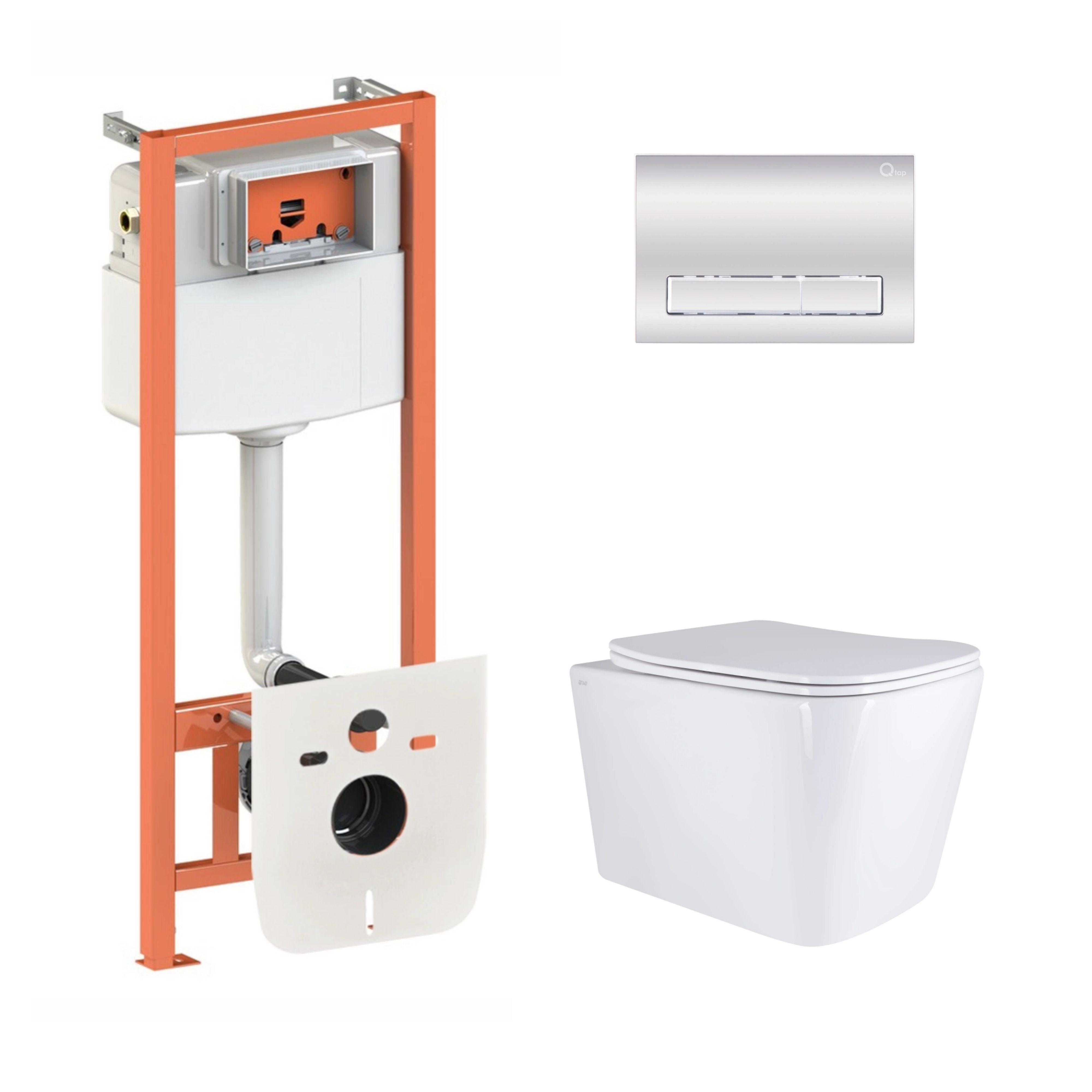 Комплект інсталяції Q-tap Nest/Tern QT17332303AW47510 з унітазом кнопка Хром (239830)