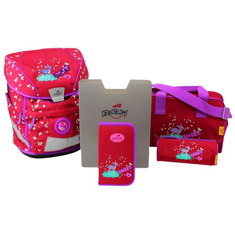 Школьный ранец DerDieDas Ergoflex Vario Sweet Олененок с наполнением 5 предметов