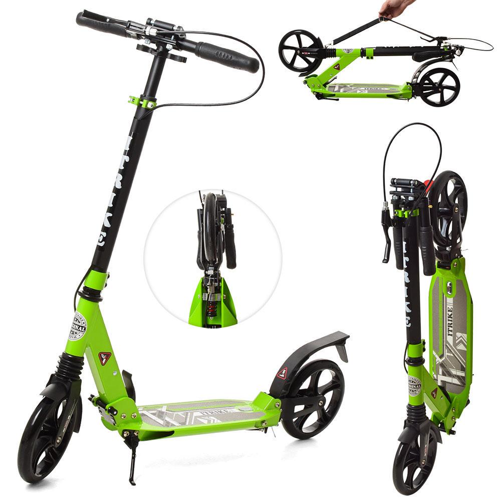 Самокат міський двоколісний iTrike SR 2-018-9-GR для дорослих і дітей від 8 років з ручним гальмом Салатовий - фото 2 Самокат міський двоколісний iTrike SR 2-018-9-GR для дорослих і дітей від 8 років з ручним гальмом Салатовий - фото 2