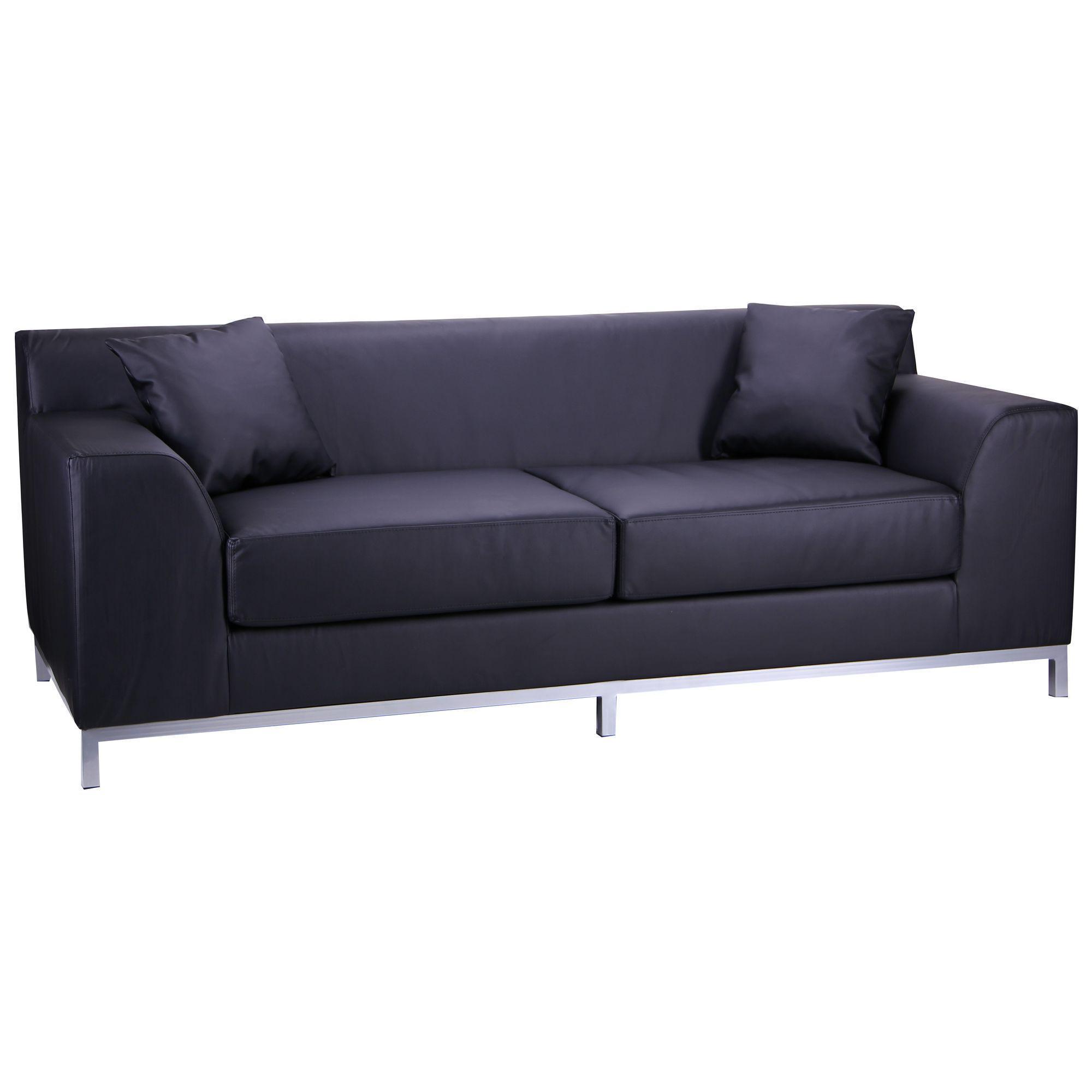 Диван AMF Токіо в офіс/квартиру 780х2100х910 Неаполь шкірозамінник Чорний - фото 2 Диван AMF Токіо в офіс/квартиру 780х2100х910 Неаполь шкірозамінник Чорний - фото 2