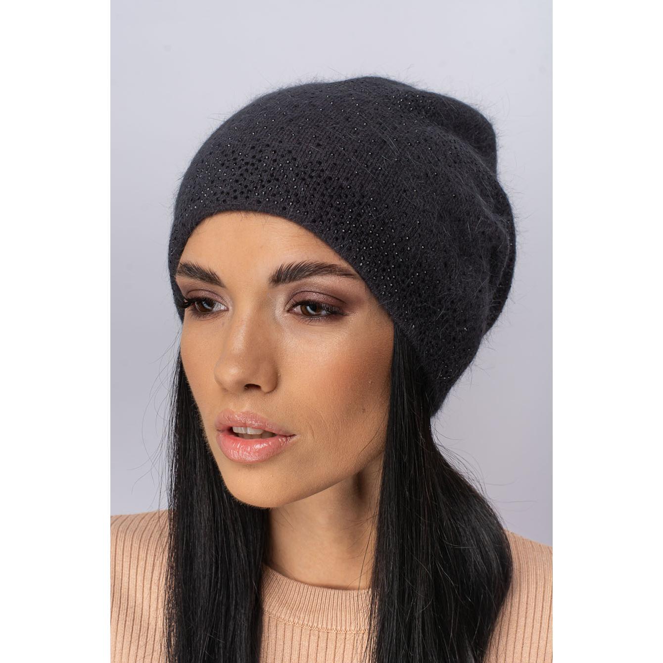 Шапка женская ангоровая Leks Сузирья one size Антрацитовый - фото 1