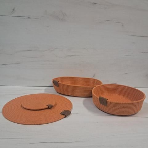 Плейсмат из джута и хлопкового шнура под горячее Оранжевый (29527155) - фото 2 Плейсмат из джута и хлопкового шнура под горячее Оранжевый (29527155) - фото 2