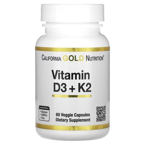 Витамин D3+K-2 Калифорния Gold Nutrition Vitamin D3+K2 5000IU/120mcg 60 капс. (CGN-02332)