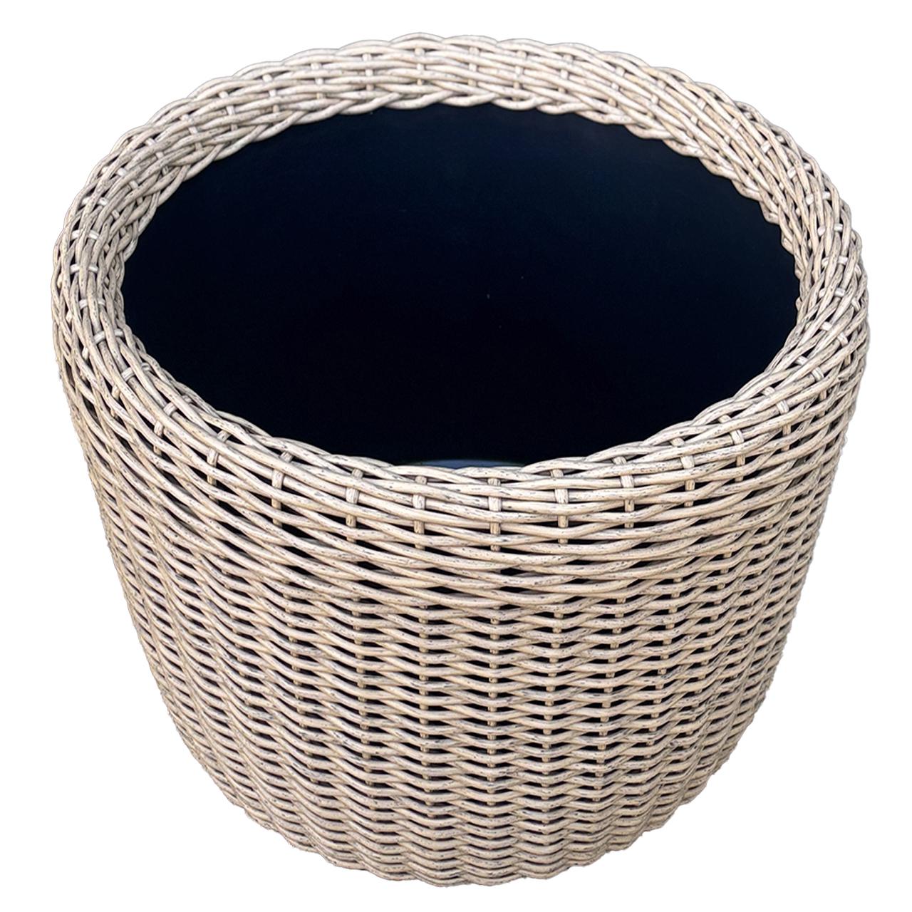 Кашпо велике для рослин та квітів з штучного ротангу/ручної роботи 90 л Дерево - фото 1