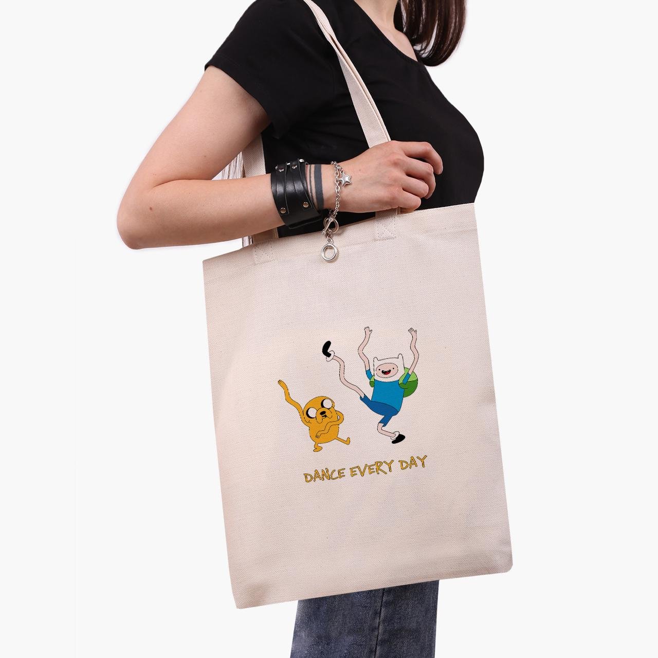 Эко сумка шоппер Finn & Jake the dog Advenеture Time 41х35 см Бежевый (9227-1580-WT)