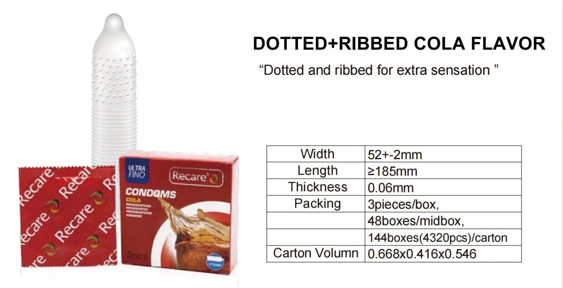 Презервативы Recare Cola Dotted&Ribbed Condoms с пузырьками и ребрами с ароматом 3 шт. - фото 6 Презервативы Recare Cola Dotted&Ribbed Condoms с пузырьками и ребрами с ароматом 3 шт. - фото 6