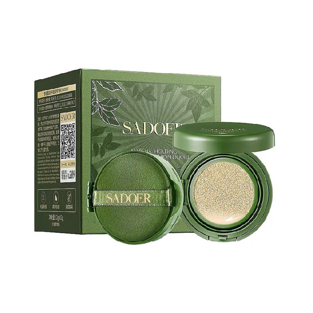 Кушон для лица Sadoer Matcha Holding Makeup Air Cushion Liquid Foundation с экстрактом матча 02-Бежевый 12 мл (28873154)