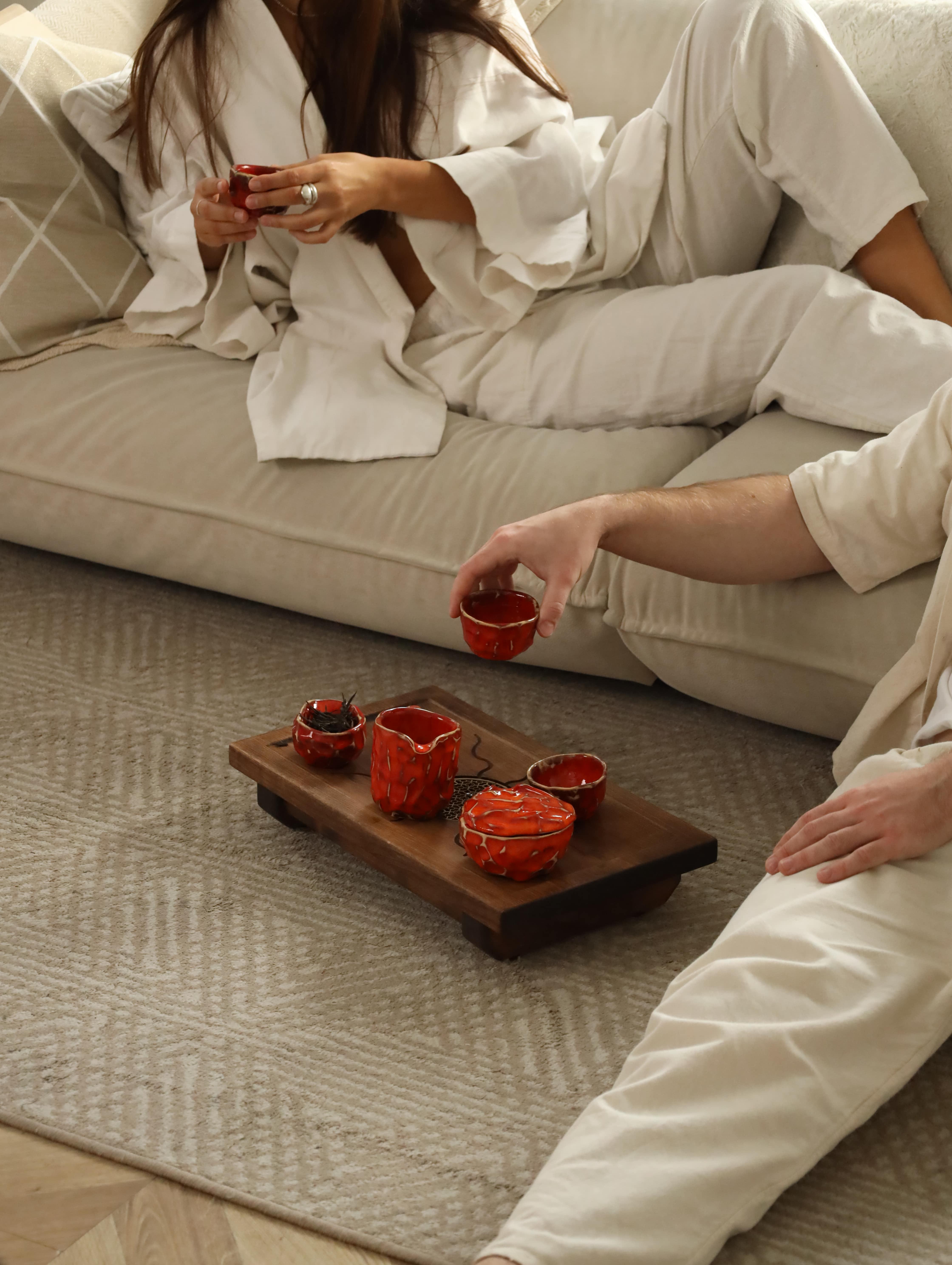 Набір для чайної церемонії Лавовий гайвань/чахай/чаху/піала ручної роботи 3 шт. (TS-01) - фото 6 Набір для чайної церемонії Лавовий гайвань/чахай/чаху/піала ручної роботи 3 шт. (TS-01) - фото 6