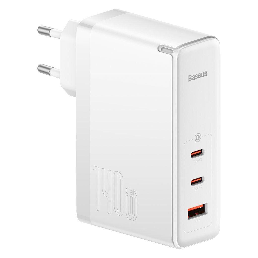 Пристрій мережевий зарядний BASEUS GaN5 Pro Fast Charger 2C/U 140W EU Cable Type-C to Type-C CCGP100202 240W 1 м White
