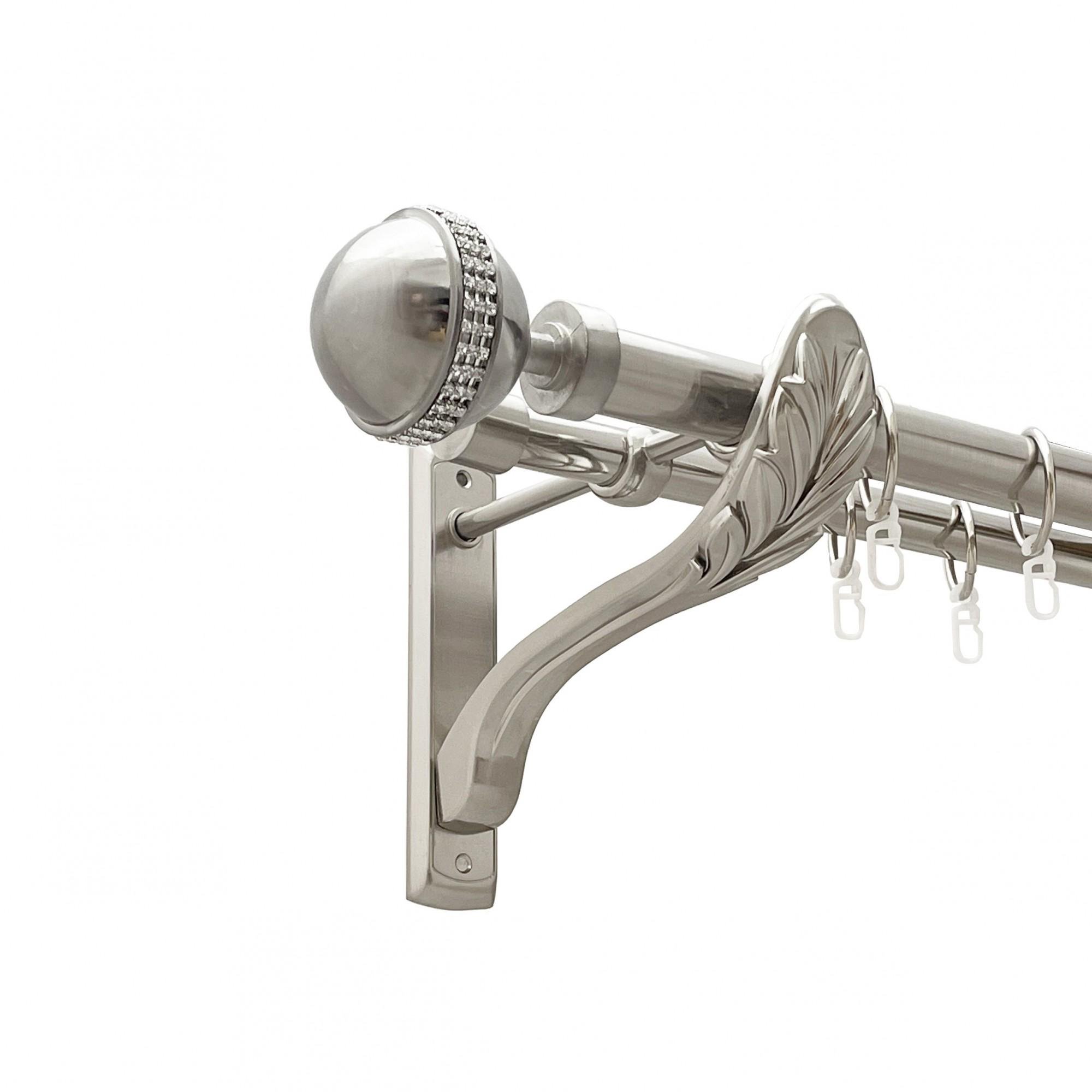 Карниз металлический Orvit Авея двухрядная ретро/гладкая труба/кольцо металлическое Нержавеющая Сталь 25/19 мм 240 см (00-00021577)