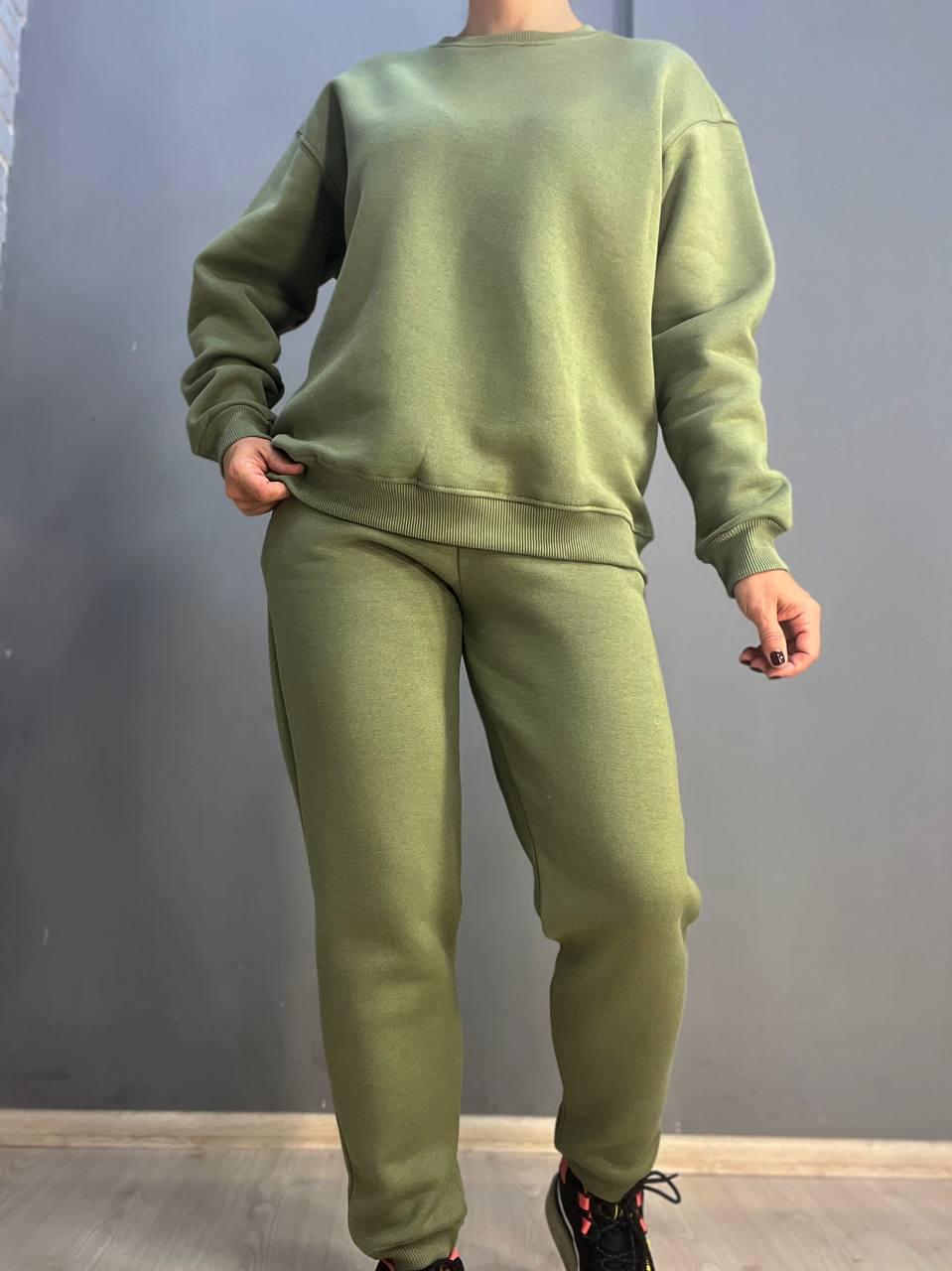 Брюки женские PEPPER MINT 24-13 спортивные джоггеры резинка на талии утепленные S Хаки (928) - фото 4 Брюки женские PEPPER MINT 24-13 спортивные джоггеры резинка на талии утепленные S Хаки (928) - фото 4