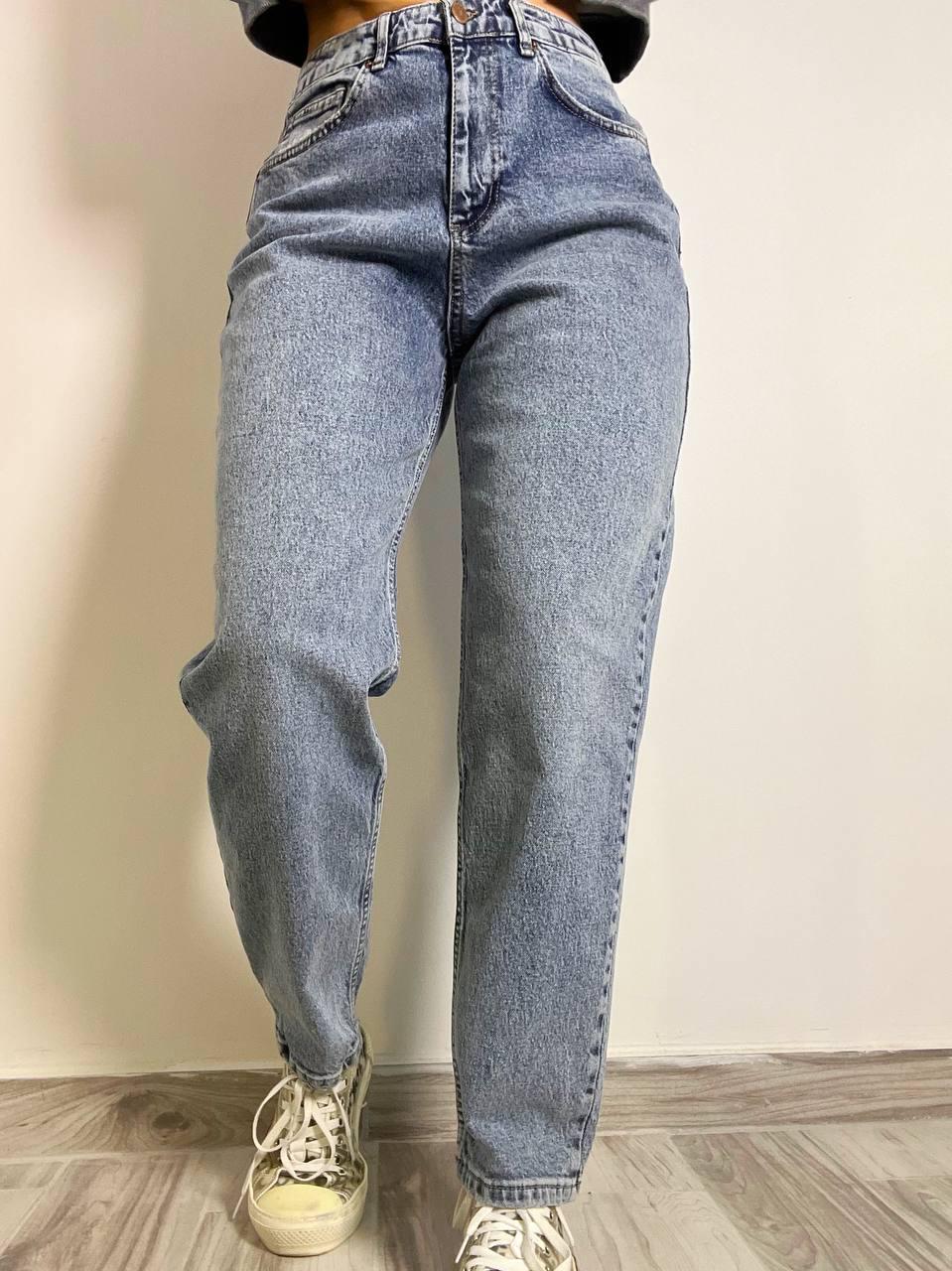 Джинси жіночі SL 9001 MOM fit висока посадка великі розміри стрейчеві р. 30 Світло-синій (3388) - фото 3