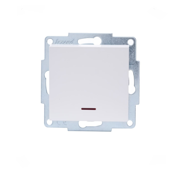 Выключатель одноклавишный Lezard Vesna с подсветкой Белый (26433824)
