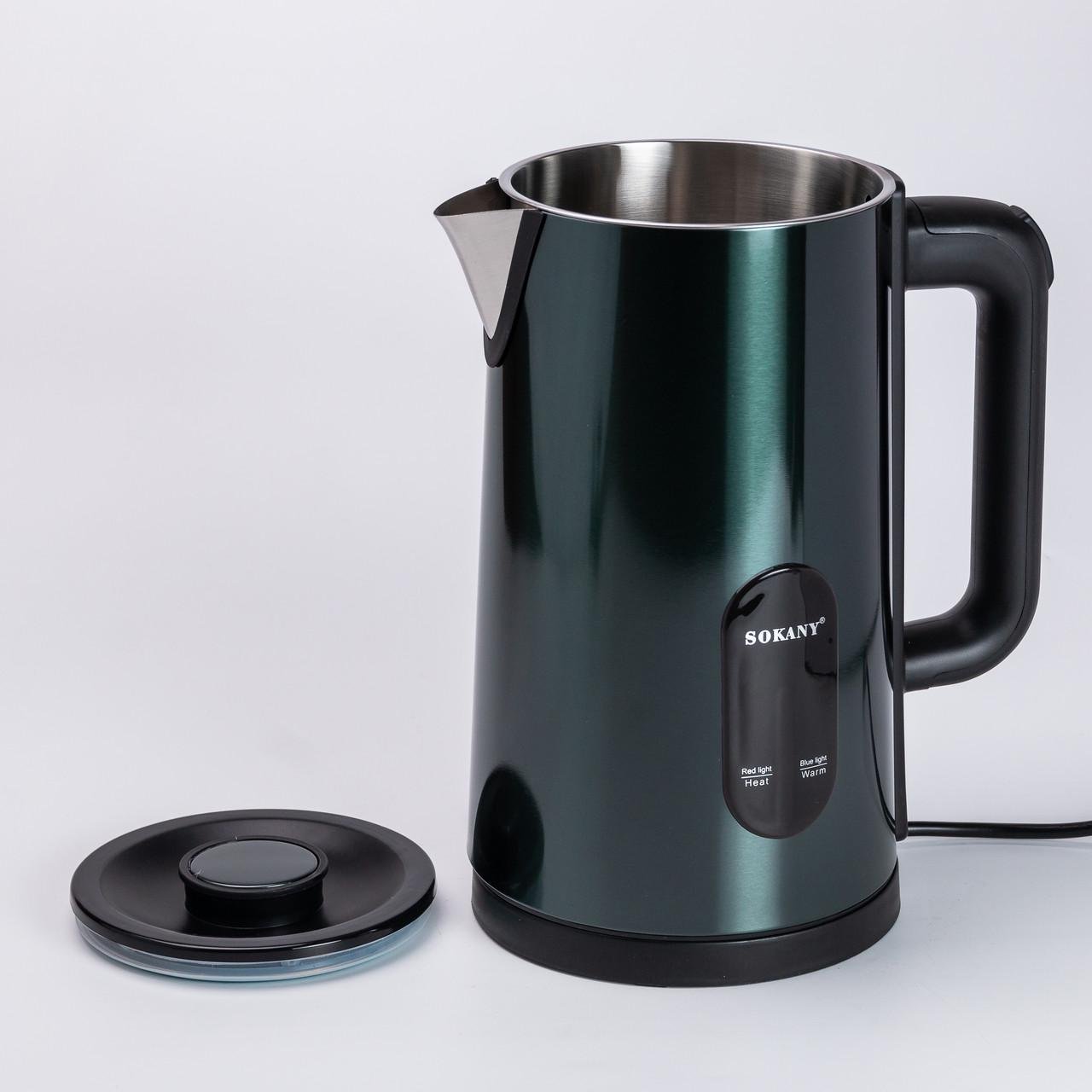 Чайник электрический Sokany SK-09019GR 3 л Зеленый (4927)