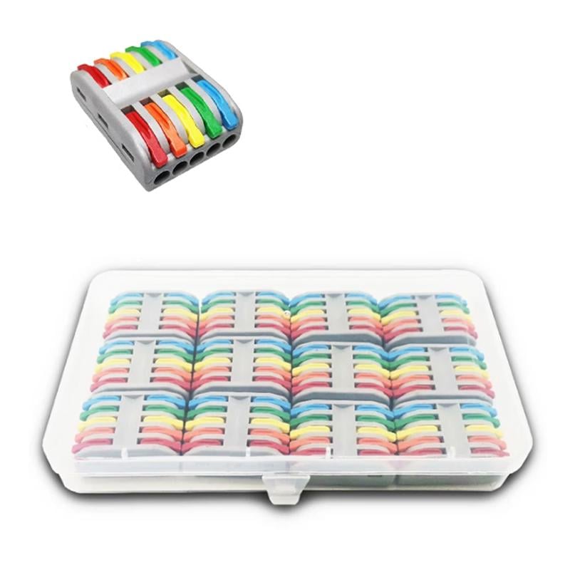 Набор клемм Tactix 0,5-4 мм2 32А 5х1-5х1 проходная одинарная 39,3х28,7х14,5 мм 12 шт. Разноцветный (CT2-5c-12box)