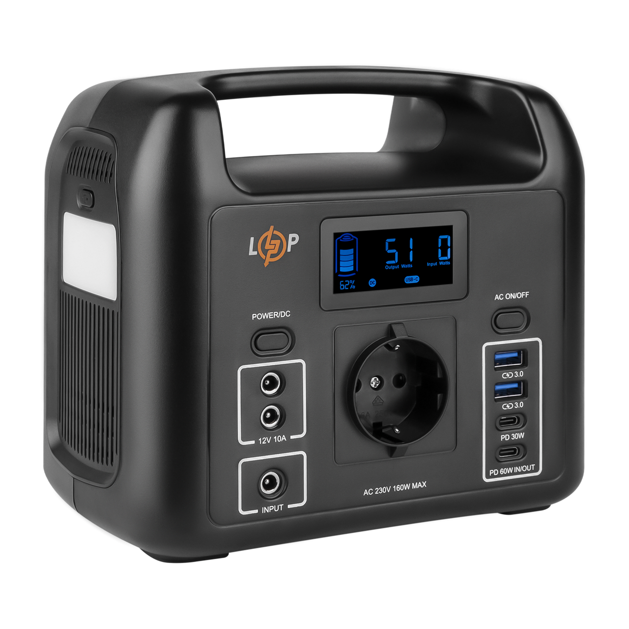 Зарядная станция портативная LP CHARGER 160 160W 204Wh многофункциональная - фото 3 Зарядная станция портативная LP CHARGER 160 160W 204Wh многофункциональная - фото 3