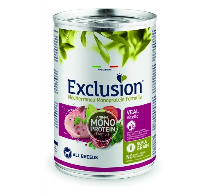Влажный корм для взрослых собак всех пород Exclusion Veal All Breeds с телятиной 400 г