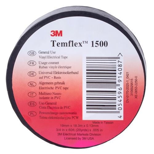 Изолента 3М Temflex 150 20 м 18х0,13 мм Черный (15062650)