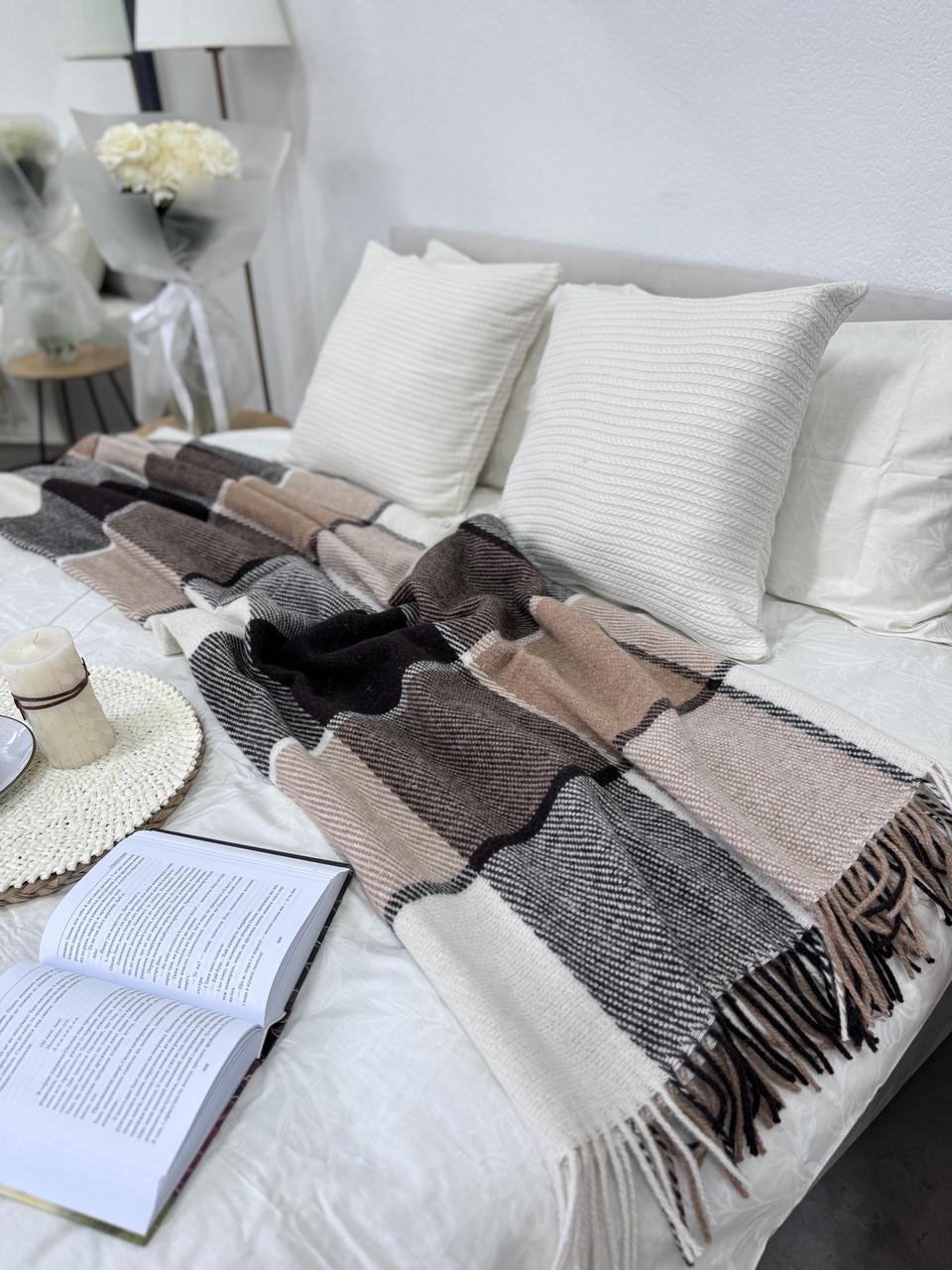 Плед Vladi шерстяной 70% 140x200 см Коричневый