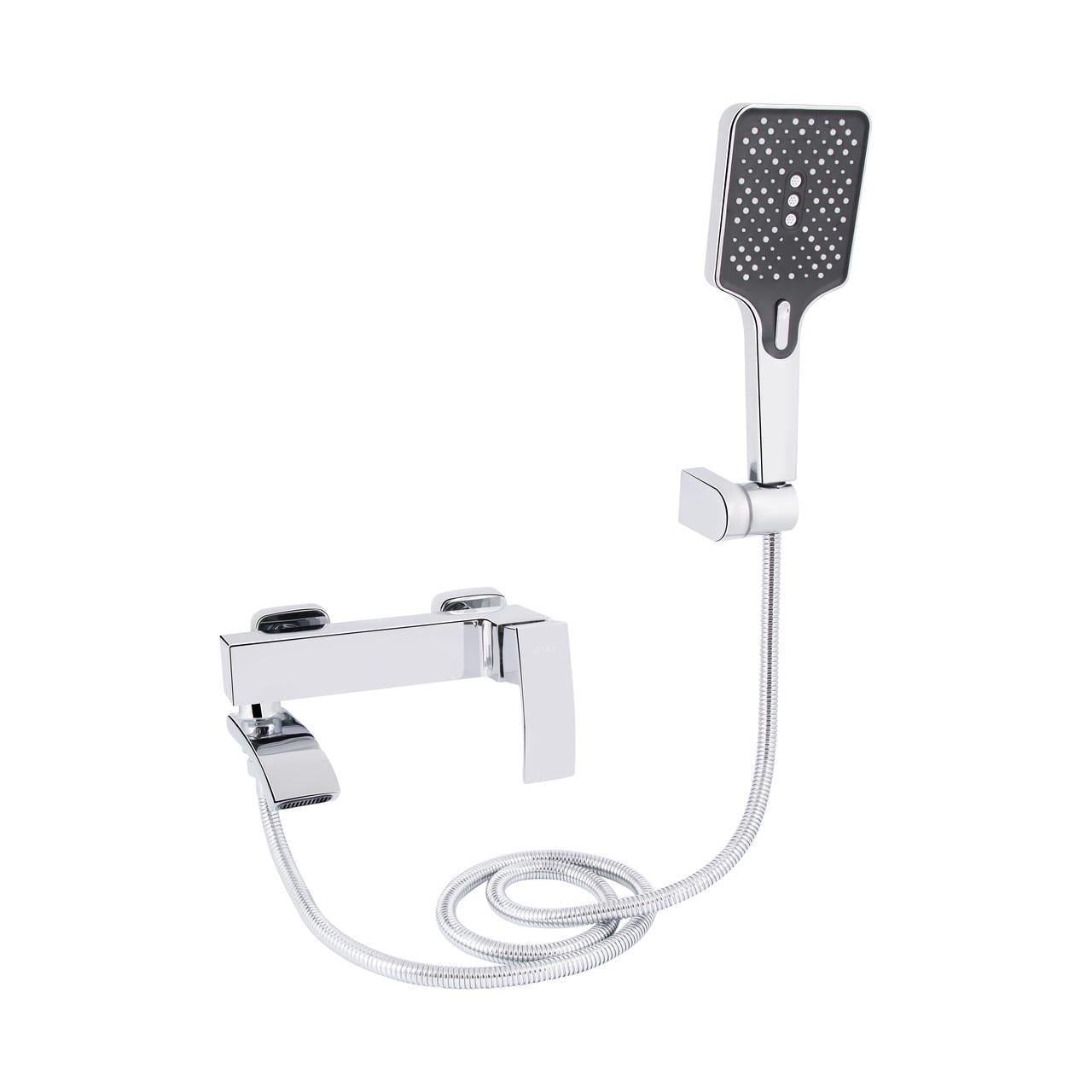 Смеситель для ванной Qtap Swan Cascada с поворотным изливом/с душевым гарнитуром (QTSWA260CRM45565)