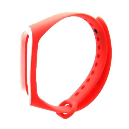 Ремешок для фитнес браслета Xiaomi Mi Band 3 4 Orange/White
