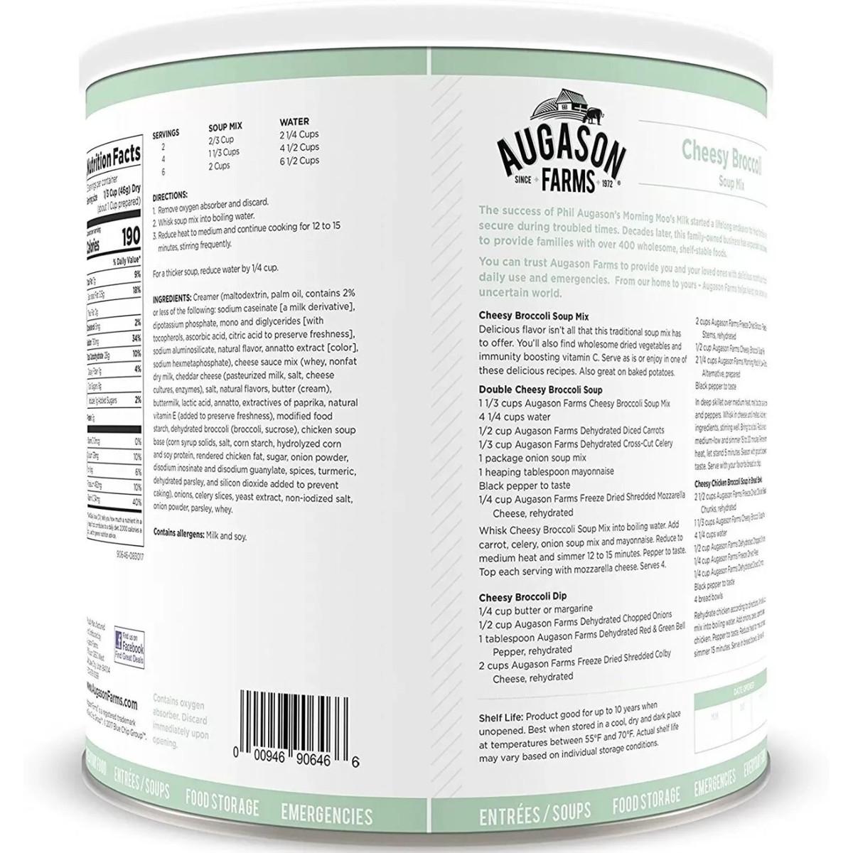 Сублімований сирний суп з броколі Augason farms 32 порції з великим терміном придатності (101100) - фото 2 Сублімований сирний суп з броколі Augason farms 32 порції з великим терміном придатності (101100) - фото 2