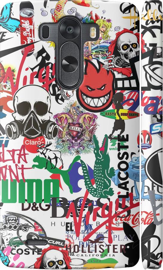 Чехол на LG G3 dual D856 Many different logos (4022c-56-42517)
