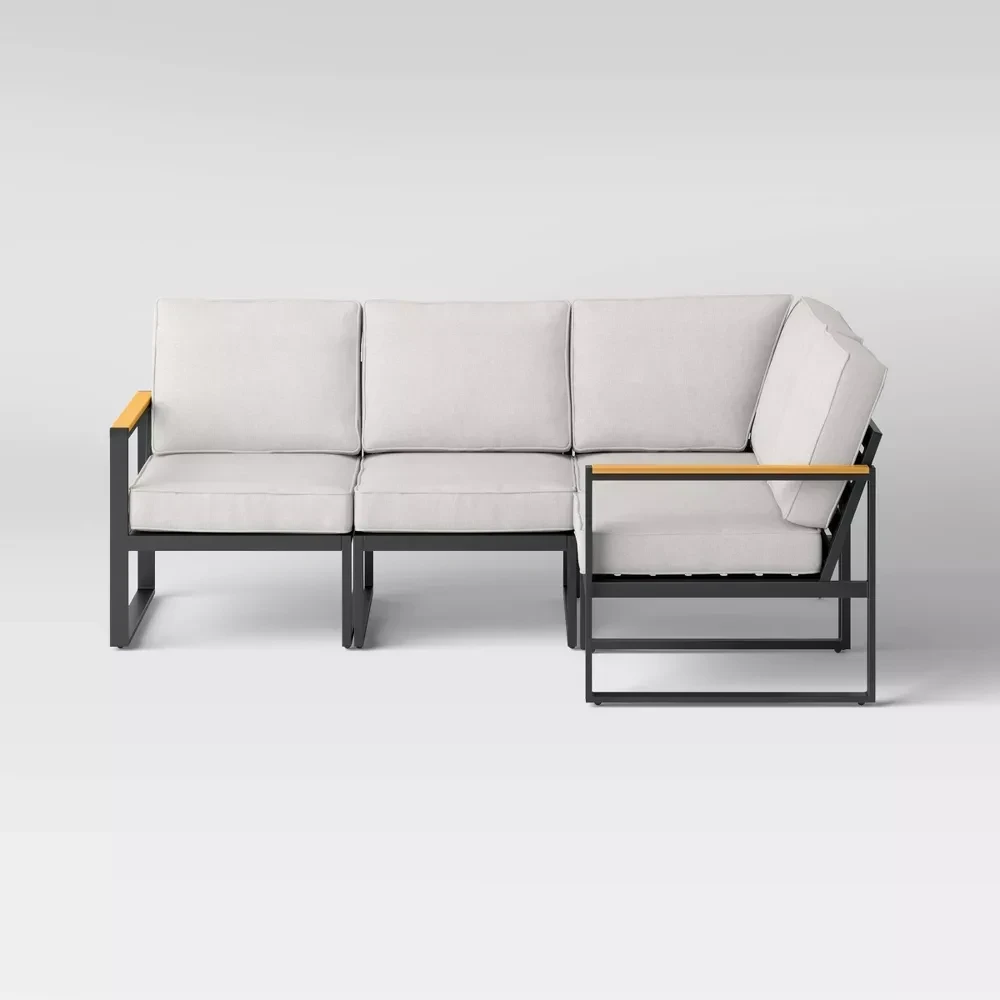 Комплект вуличних м'яких меблів Loft на металевому каркасі для тераси Білий (KS-1278)