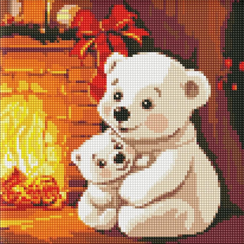 Алмазна мозаїка без підрамника Домашнє тепло AMC7807 з АВ стразами 30х30 см