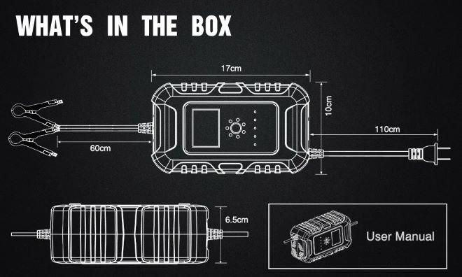 Зарядний пристрій для акумуляторів Foxsur 12V-24 V 10 A Червоний - фото 8