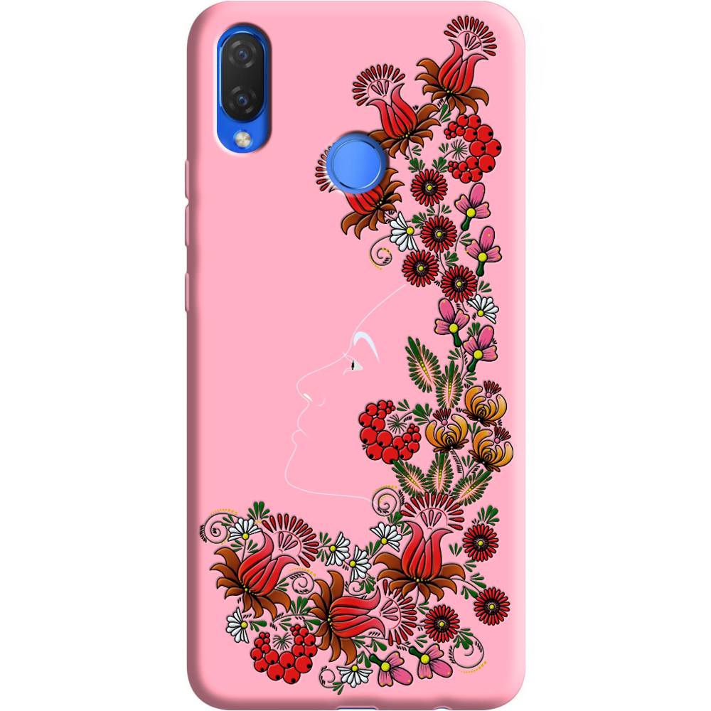 Чехол Boxface Huawei P Smart Plus 3D Ukrainian Muse Розовый силикон (34912-bk64-36132)