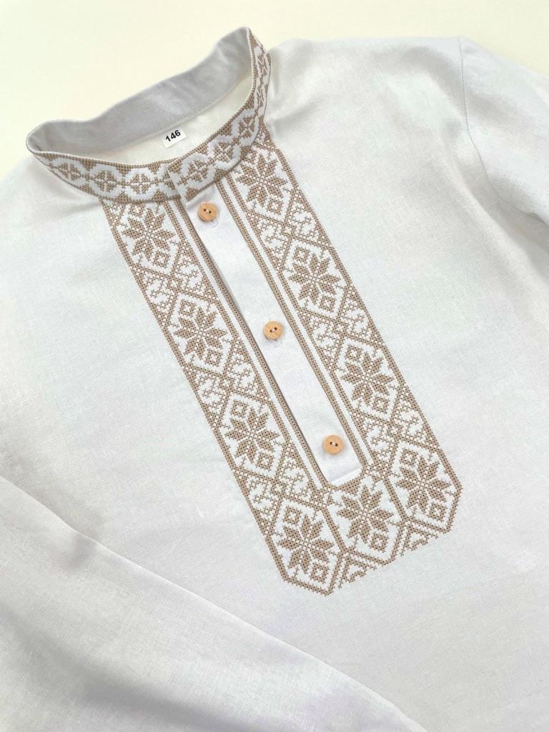 Вышиванка детская Нестор 146 см Бежевый (0001823-146) - фото 4