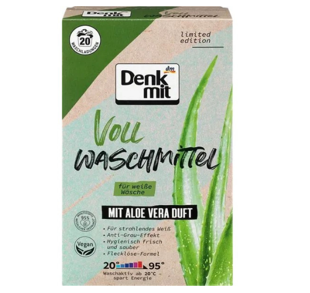 Порошок для прання DenkMit Aloe Vera для білих речей 1350 г (4066447207729)