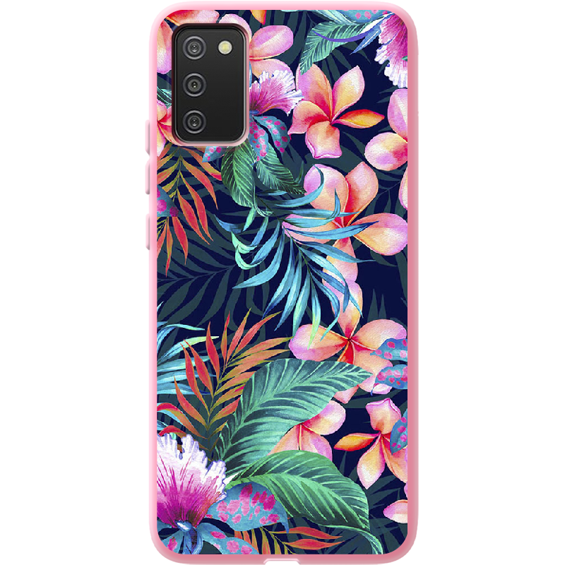 Чехол BoxFace Samsung A025 Galaxy A02S flowers in the tropics Розовый силикон (41511-up1971-41676)