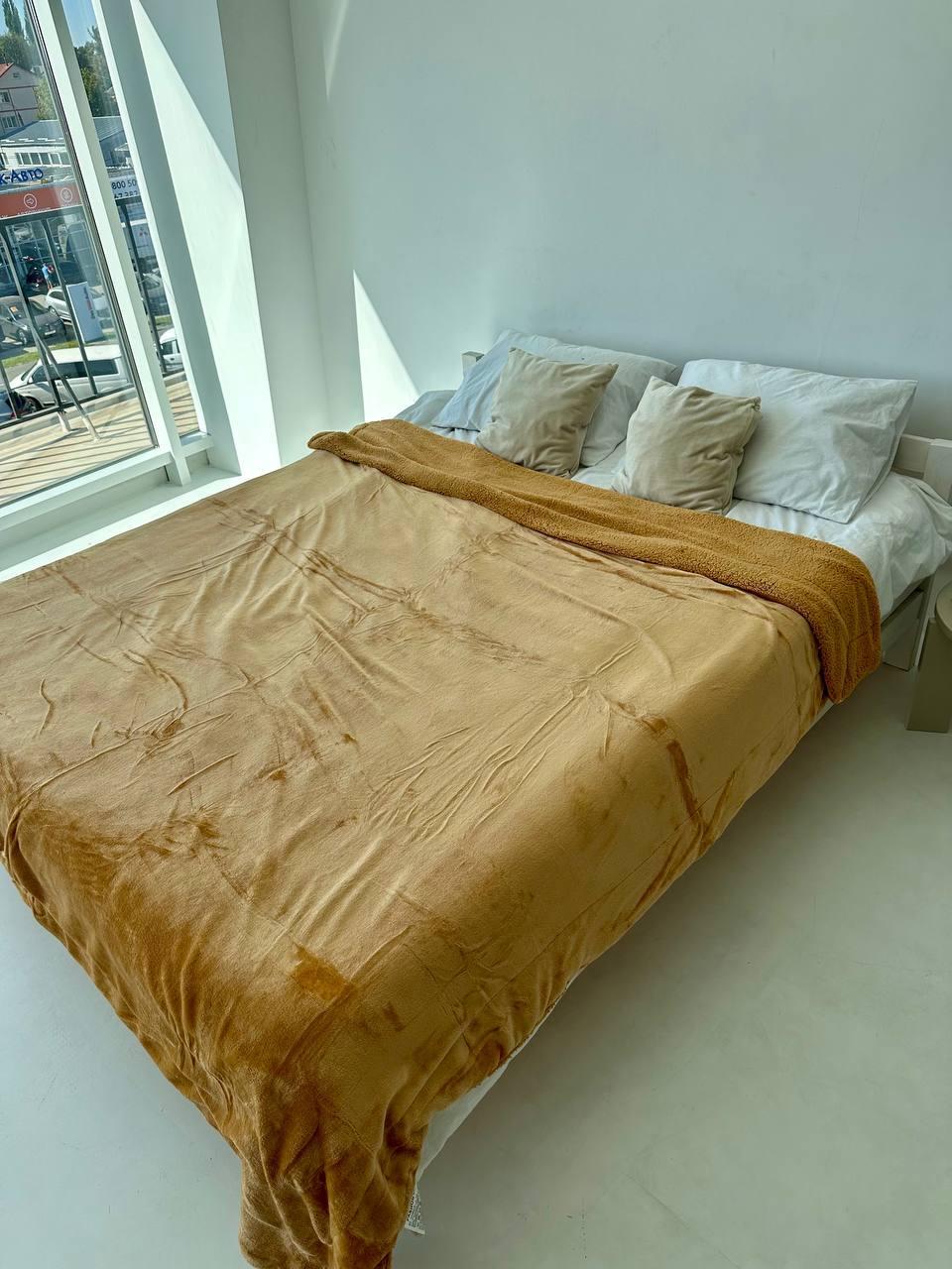 Плед овчина двойной 200х230 см Горчичный (Д-al-ovchina-pled-003-06) - фото 1