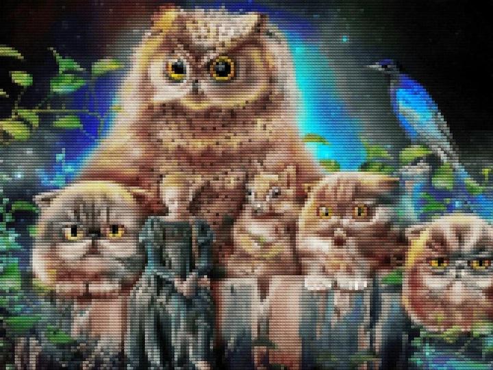 Алмазна мозаїка Фентезі Нічна варта на полотні з підрамником 30х40 см (GB70161)