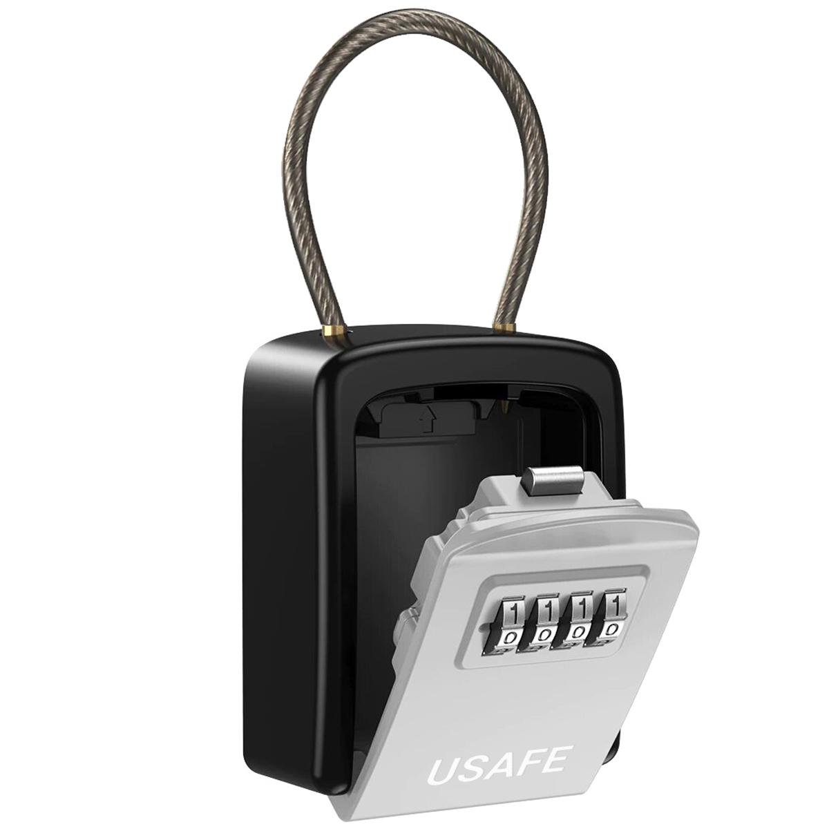 Сейф Мини подвесной наружный uSafe KS-07 для ключей с кодовым замком и гибким тросом Серый Сейф Мини подвесной наружный uSafe KS-07 для ключей с кодовым замком и гибким тросом Серый