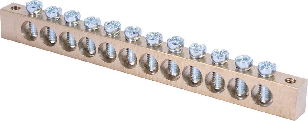 Шина нульова E.NEXT e.bsa.stand.60.12 12 отворів кріплення по краях мідь 6х9 мм (s056004)