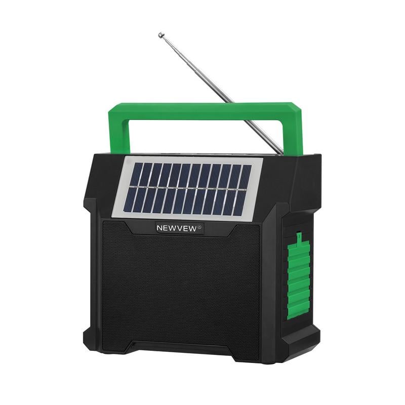 Портативна колонка NEWVEW NV-9153 Solar Panel/BT/USB/TF/FM з ліхтарем Green (33559423) Портативна колонка NEWVEW NV-9153 Solar Panel/BT/USB/TF/FM з ліхтарем Green (33559423)