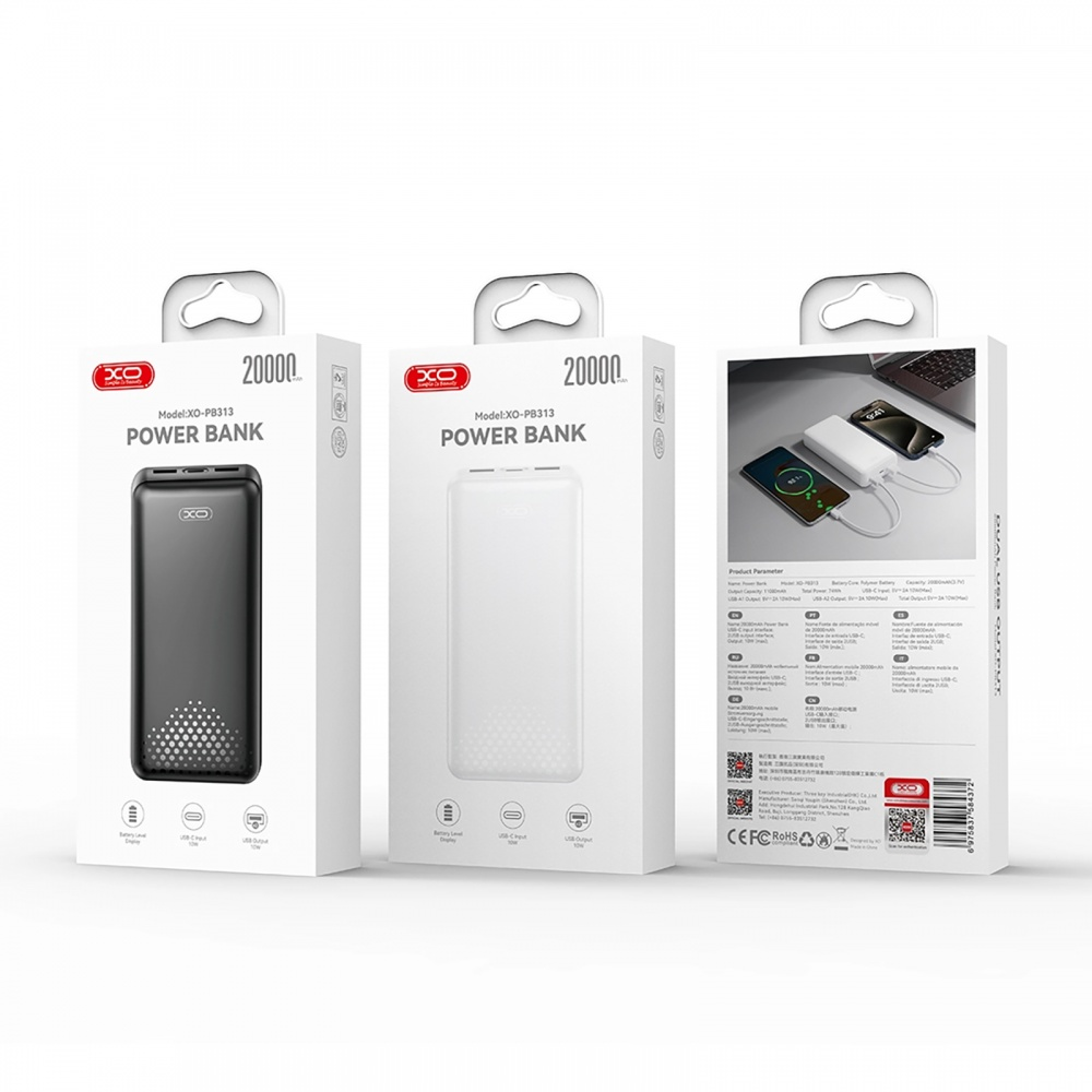 Повербанк XO PB313 20000 mAh Чорний (719134) - фото 2